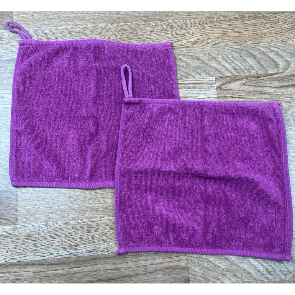 Set of 2 Joy Mangano Joy Supreme Stretch Luxury Hanging Washcloth Towel Pink NEW